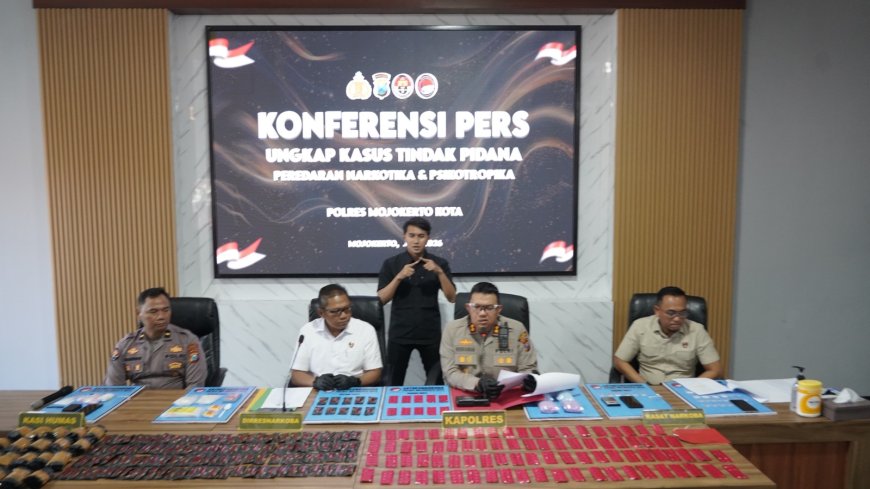 Polres Mojokerto Kota Berhasil Bongkar Jaringan Peredaran Etomidate